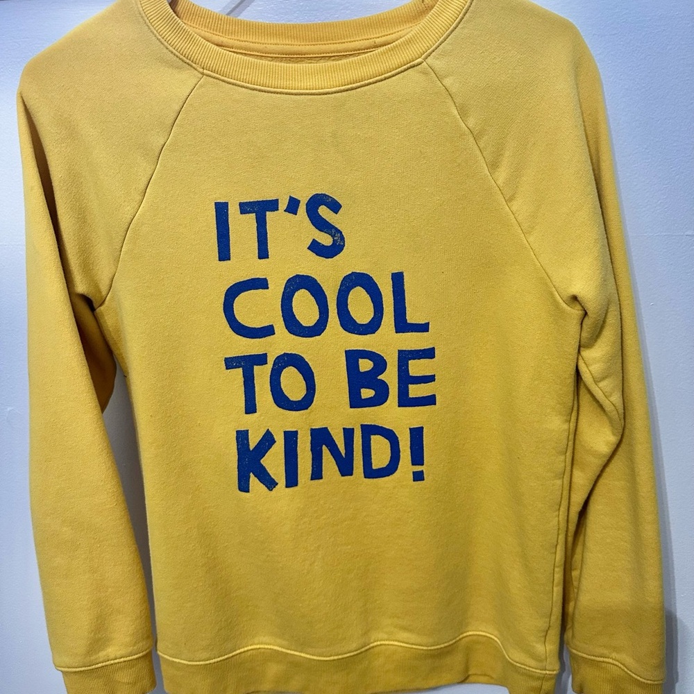 Cat & Jack Yellow Sweatshirt with Blue Text